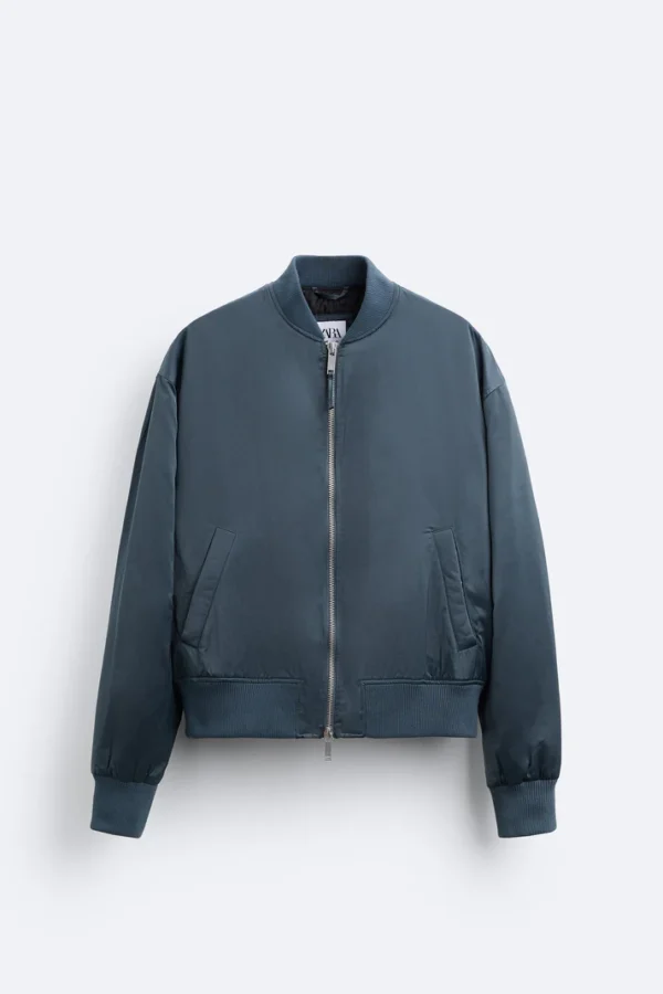 Zara Casaco Bomber Técnico Azul