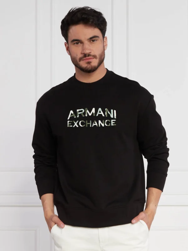 Mens Embroidery chest Logo Black Sweatshirt