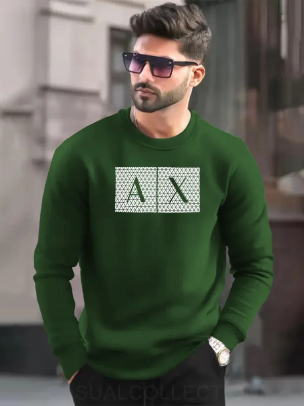 A/X Men's Premium Fleece Green Sweatshirt