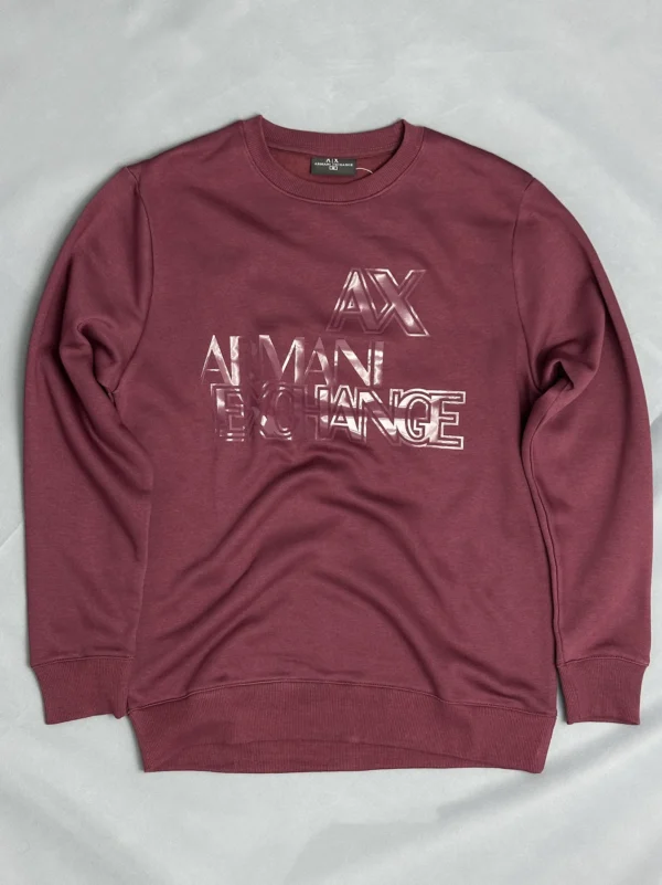 A/X Men's Premium Fleece Maroon Sweatshirt - Image 7