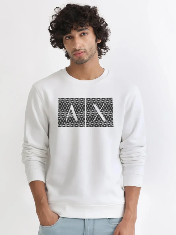 A/X Men's Premium Fleece White Sweatshirt - Image 2