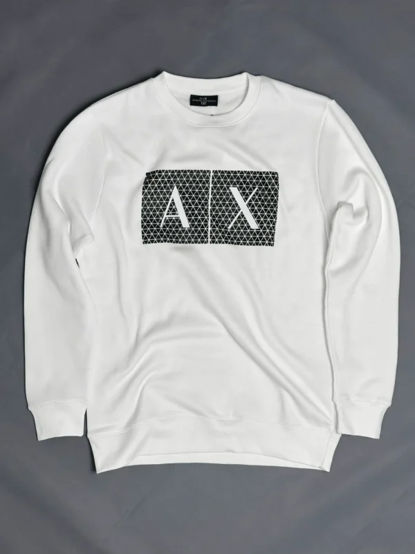 A/X Men's Premium Fleece White Sweatshirt - Image 3