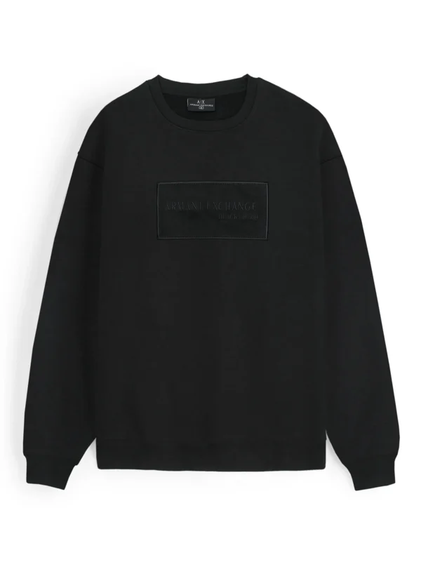 Black Embroidery chest Logo Sweatshirt - Image 8