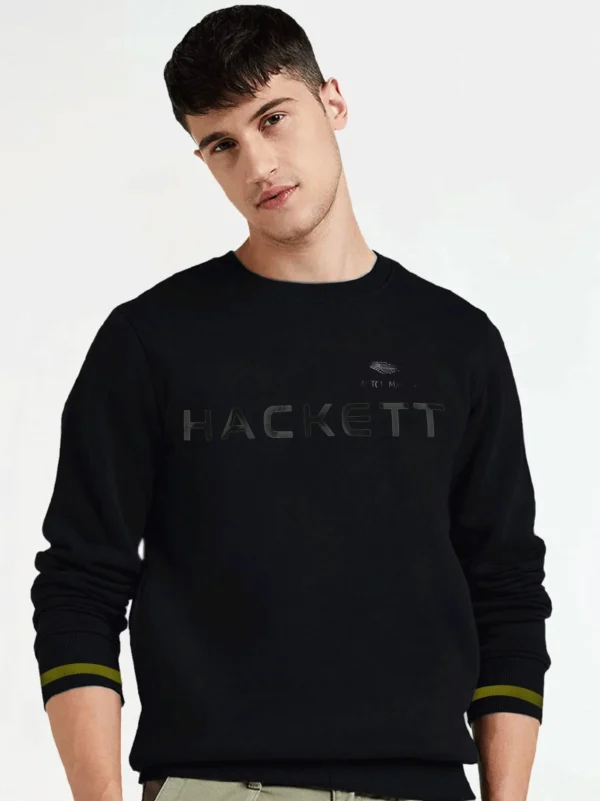 Black Logo Printed Crew Neck Sweatshirt