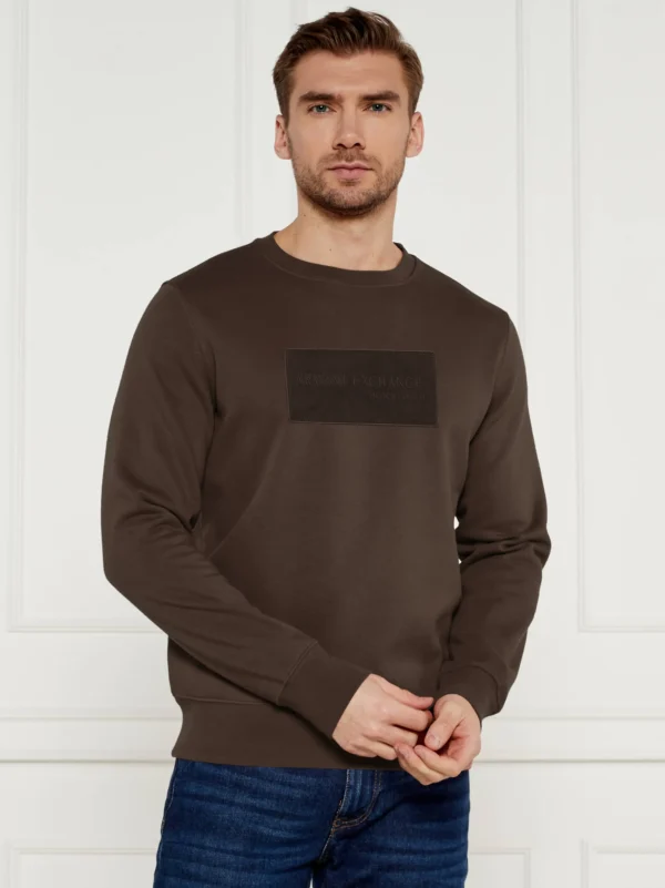 Brown Embroidery chest Logo Sweatshirt