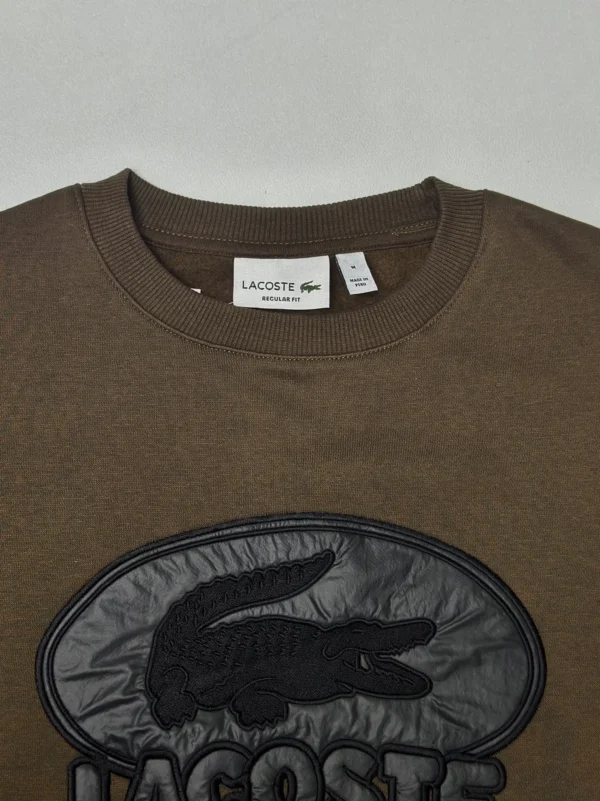 Men Crocodile Chest Logo Dark Brown Sweatshirt - Image 3