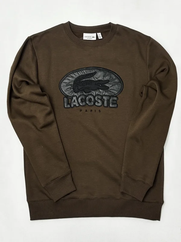 Men Crocodile Chest Logo Dark Brown Sweatshirt - Image 7