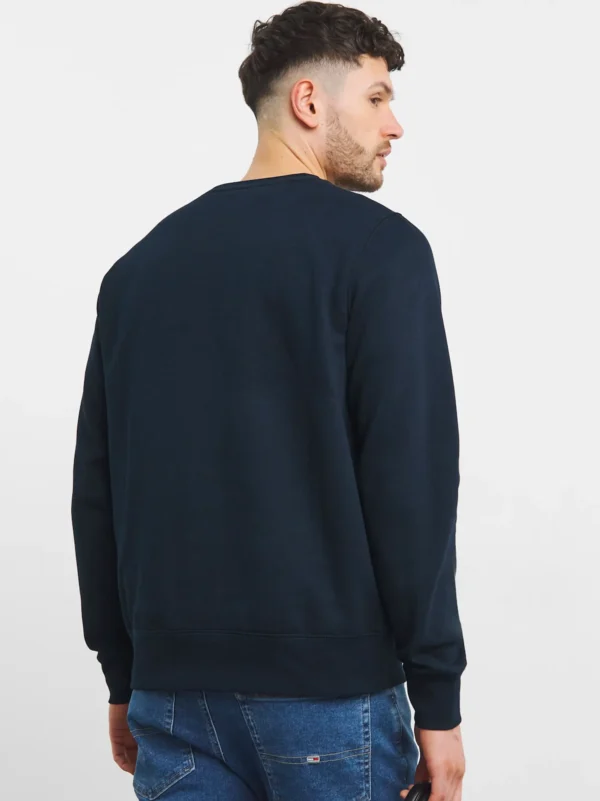 Men Embroidery Logo Blue Sweatshirt - Image 3