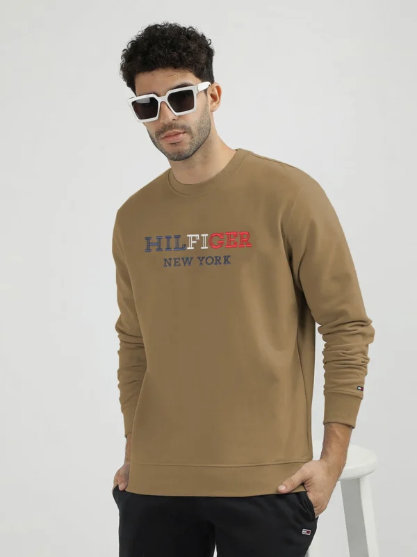 Men Embroidery Logo Mustard Sweatshirt