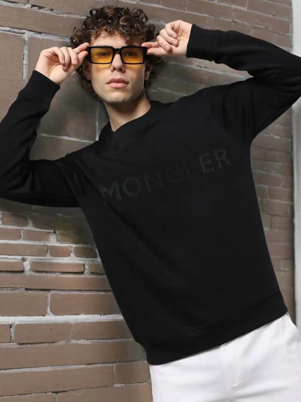 Men Front Logo Black Sweatshirt