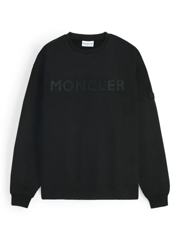 Men Front Logo Black Sweatshirt - Image 6