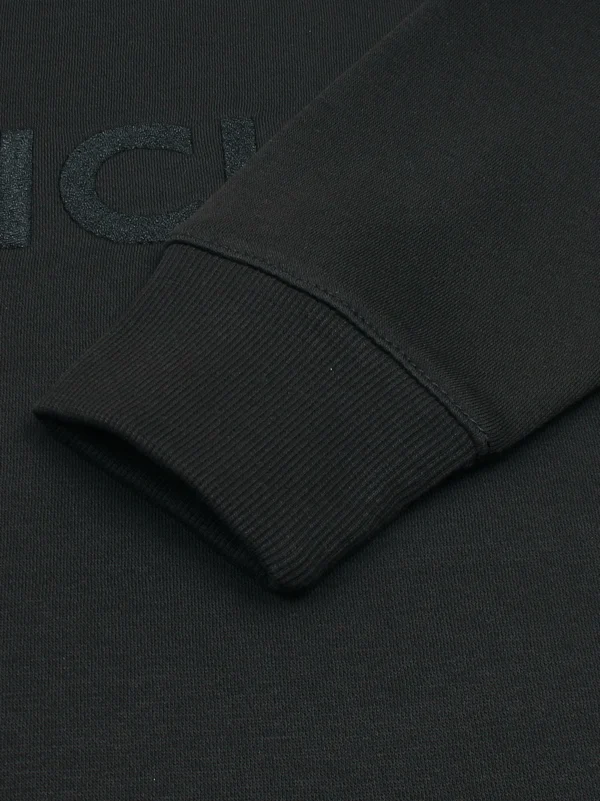 Men Front Logo Black Sweatshirt - Image 3