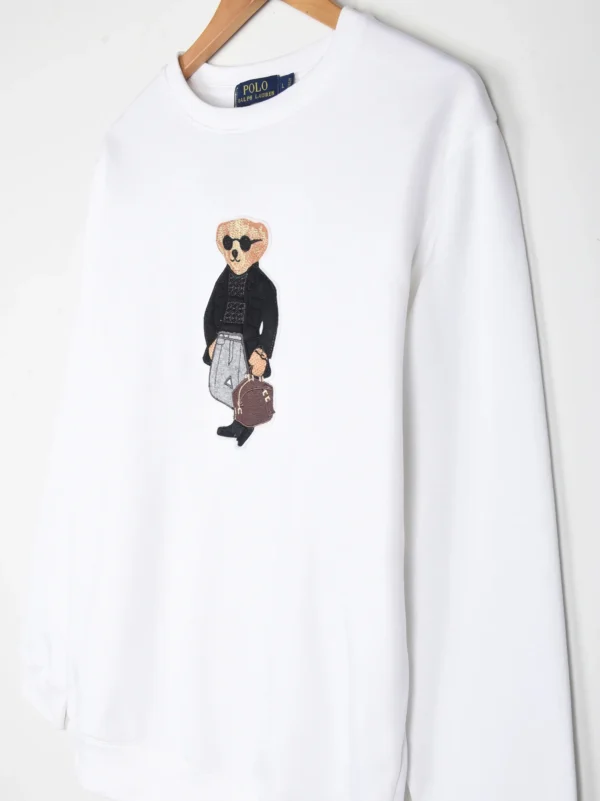 Men Polo Bear White Sweatshirt - Image 4