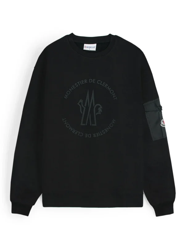 Mens Black Front Logo Sweatshirt - Image 8