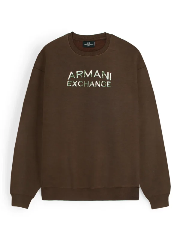 Mens Embroidery chest Logo Brown Sweatshirt - Image 7