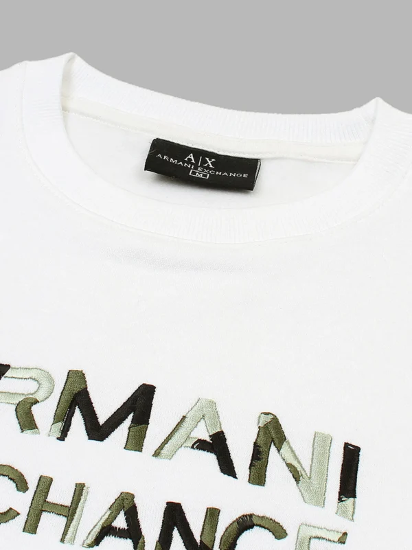 Mens Embroidery chest Logo White Sweatshirt - Image 3