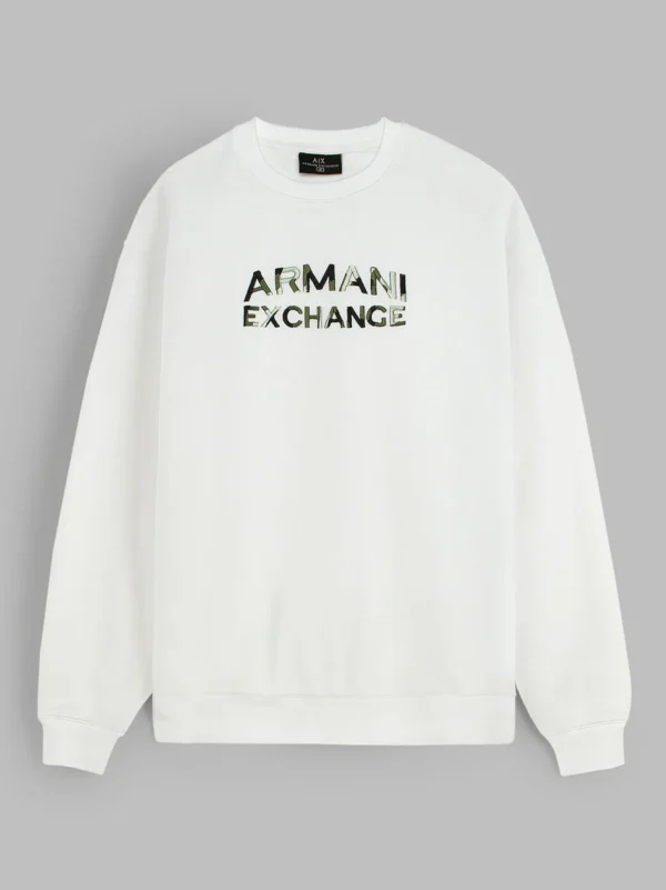 Mens Embroidery chest Logo White Sweatshirt - Image 6