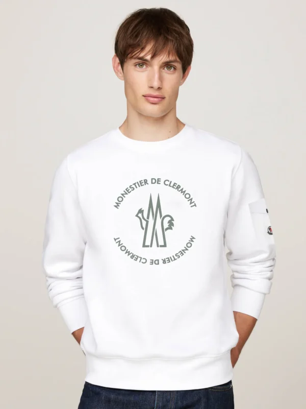 Mens White Front Logo Sweatshirt