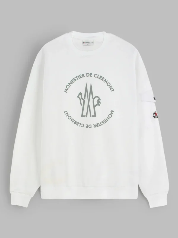 Mens White Front Logo Sweatshirt - Image 9