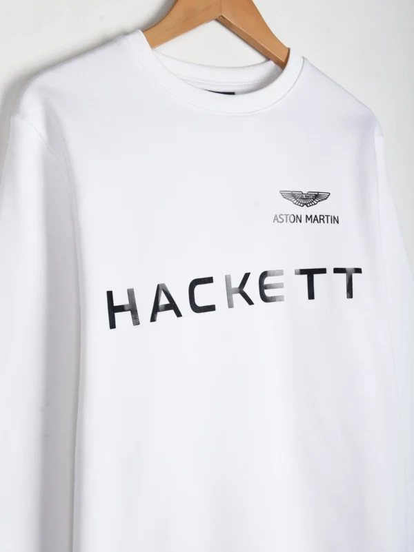 White Logo Printed Crew Neck Sweatshirt - Image 7