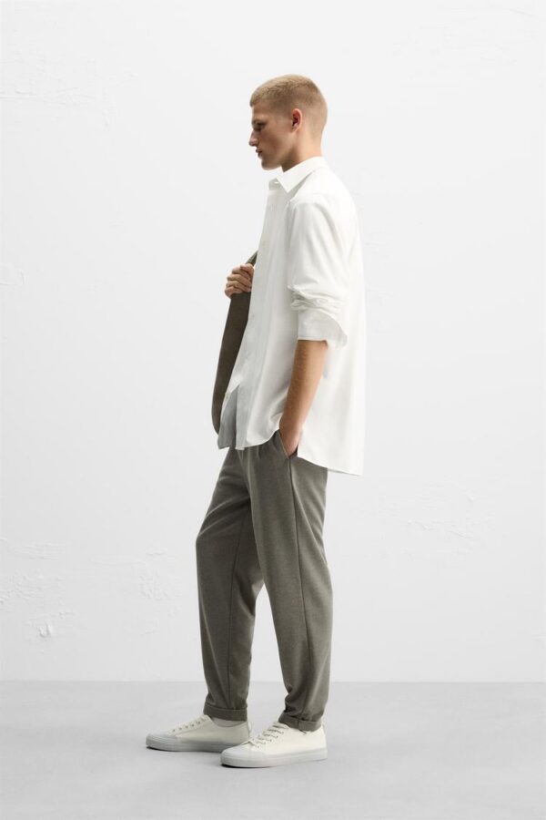 Easy Care Jogger Waistband Olive Trouser - Image 3