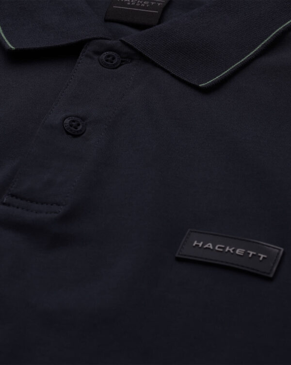 HACKETT LONDON Cotton Polo T-Shirt with Spread Collar - Image 3