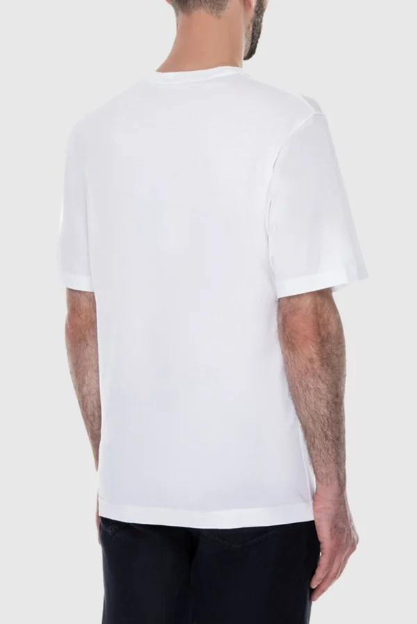 White cotton t-shirt for men - Image 4