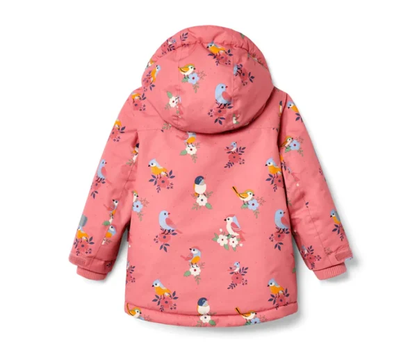 BIRD PINK HOODED PUFFER JACKET - Image 2