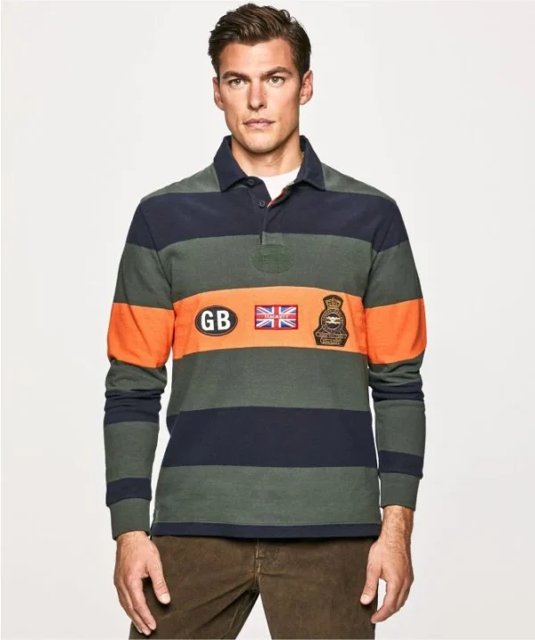 Badge Striped Rugby Shirt