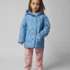 BABY GO FLORAL BLUE HOODED PUFFER JACKET