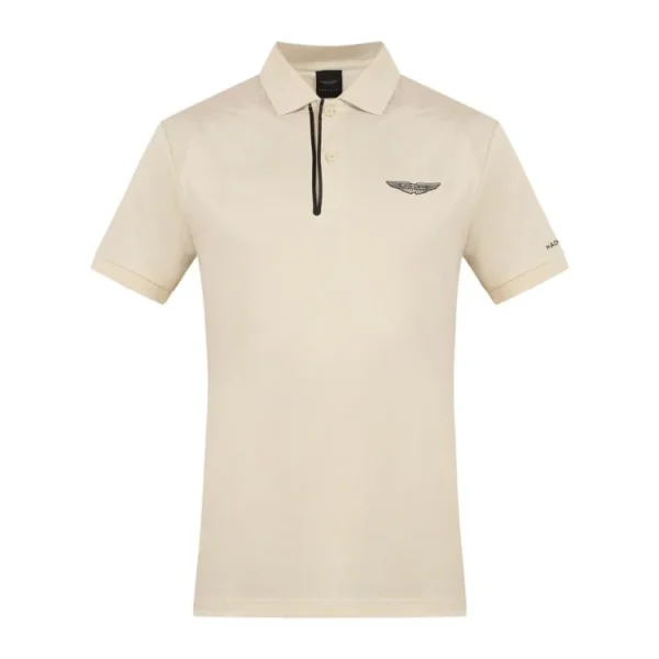 LUXURY TUCH ZIP UP KHAKI POLO SHIRT - Image 6