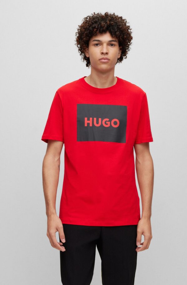 Crew-neck T-shirt in cotton jersey with box logo