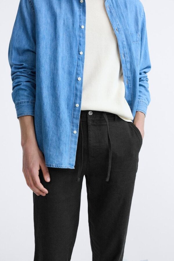 ZR Linen Straight Fit Trouser - Image 5