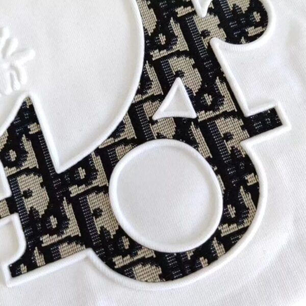 Dior Classic Letter Embossed Round Neck Short Sleeve T-shirt - Image 2