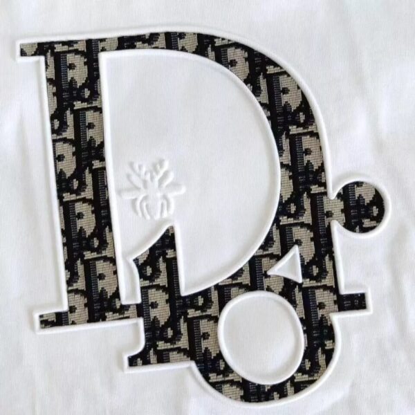 Dior Classic Letter Embossed Round Neck Short Sleeve T-shirt - Image 5