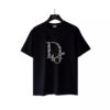 Dior Classic Over sized Letter Embossed Round Neck Short Sleeve T-shirt