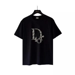 Dior Classic Over sized Letter Embossed Round Neck Short Sleeve T-shirt