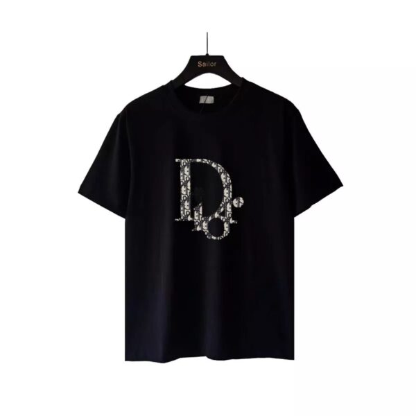 Dior Classic Over sized Letter Embossed Round Neck Short Sleeve T-shirt