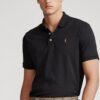 RL Custom Fit Soft Pique Cotton Polo Shirt ( Black  )