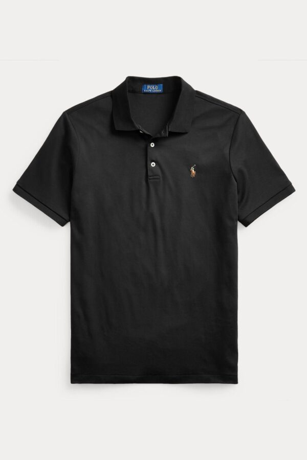 RL Custom Fit Soft Pique Cotton Polo Shirt ( Black  ) - Image 4