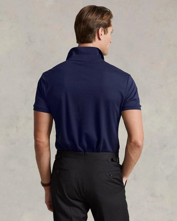RL Custom Fit Soft Pique Cotton Polo Shirt ( Navy Blue  ) - Image 4