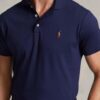 RL Custom Fit Soft Pique Cotton Polo Shirt ( Navy Blue  )