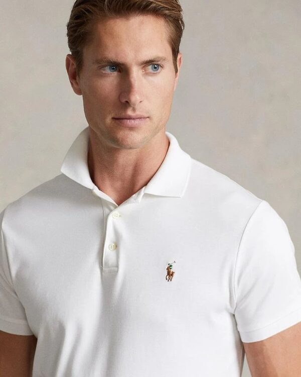 RL Custom Fit Soft Pique Cotton Polo Shirt ( white  )