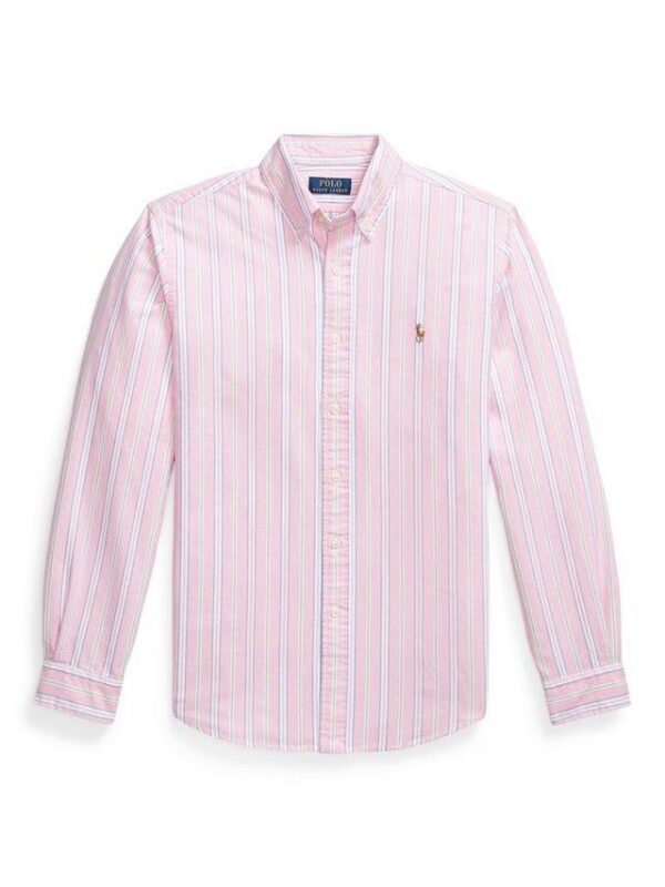 RL Stripe Cotton Custom Fit Oxford Shirt - Image 3