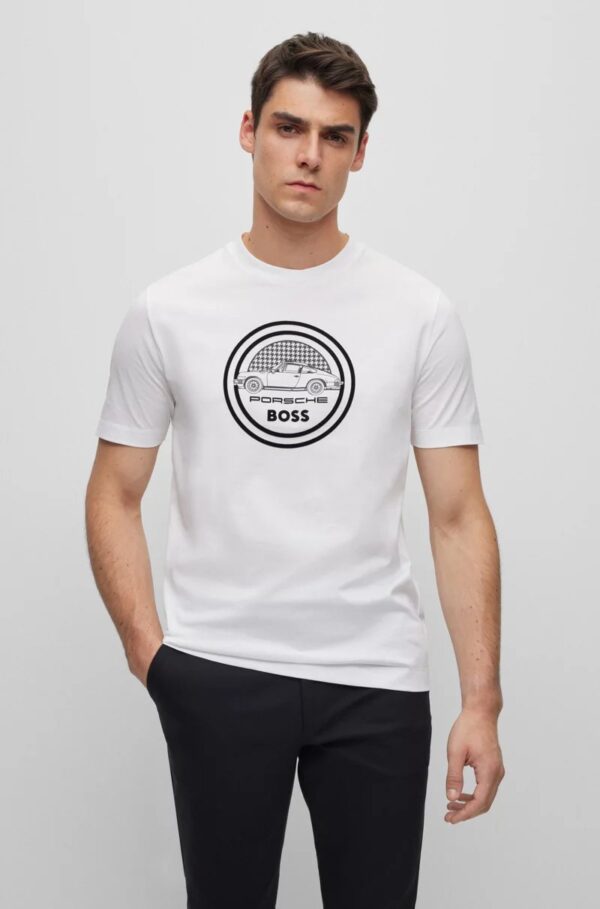 Porsche x BOSS T-shirt Capsule logo mercerised Cotton