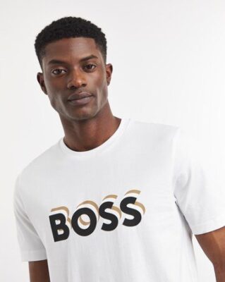 BOSS TIBURT - Print T-shirt - White