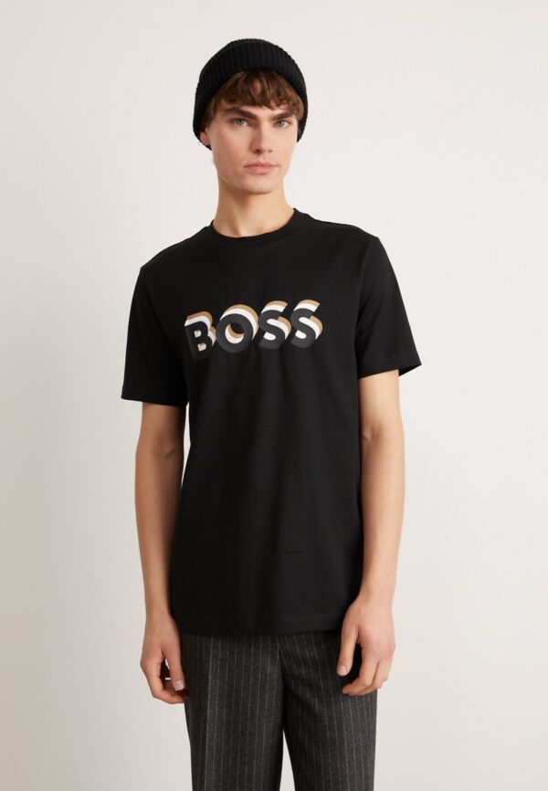 Boss TIBURT - Print T-shirt - black