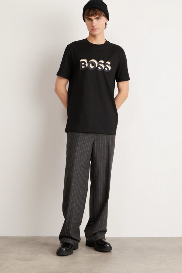 Boss TIBURT - Print T-shirt - black - Image 4