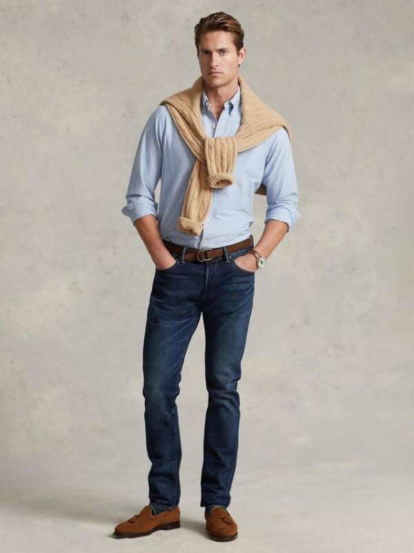 RL Slim Fit Oxford Cotton Button Down Shirts - Image 4