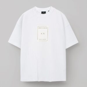 A-X Men's Oversized Logo Patch T-Shirt – White
